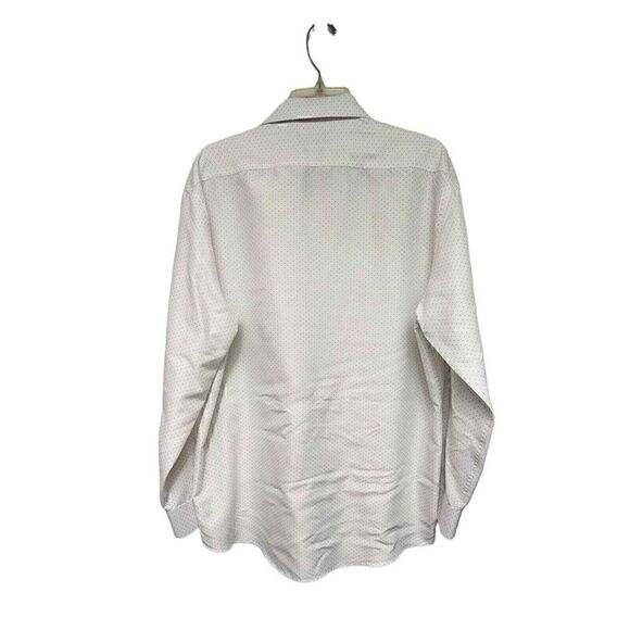 Black Label By Ruffini Men's Polka-Dots White/Gray Long Sleeve Slim-Fit 17-17½ - Picture 3 of 7